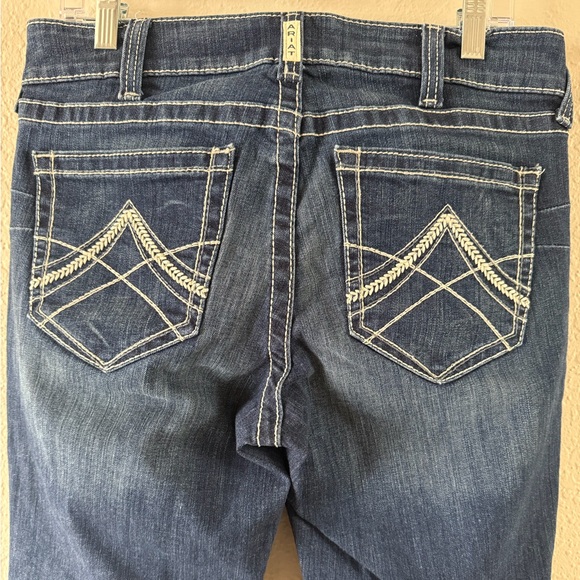Ariat Real Denim Mid Rise Straight Jeans Women’s 31L Tall Medium Wash Excellent - Picture 8 of 13